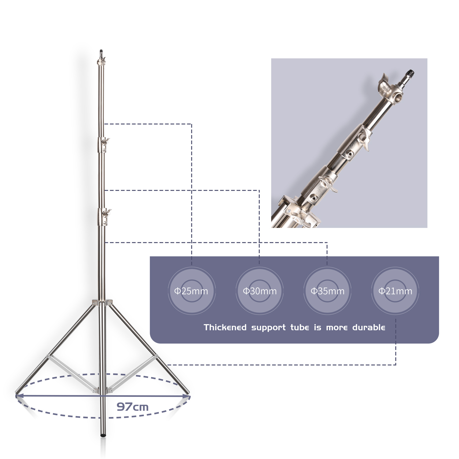 SH 2.8M Stainless Steel Light  - Photography Lighting Description recensie en prijs