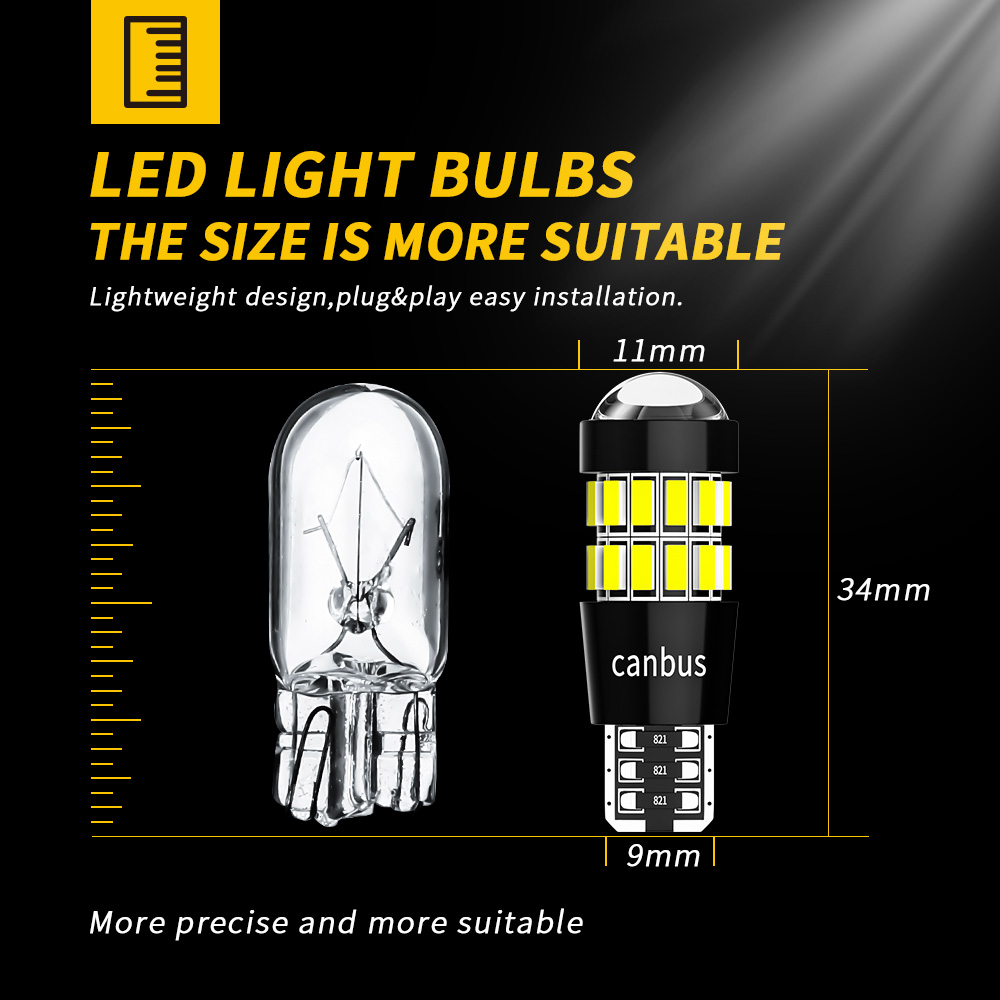 DXZ 2PCS W5W T10 LED Bulbs Len - Interior Photography Lighting recensie en prijs