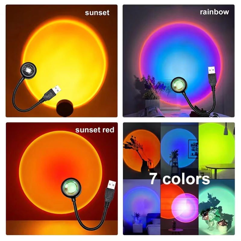 1-4pcs Sunset Lamp LED Rainbow - Photography Lighting Home recensie en prijs