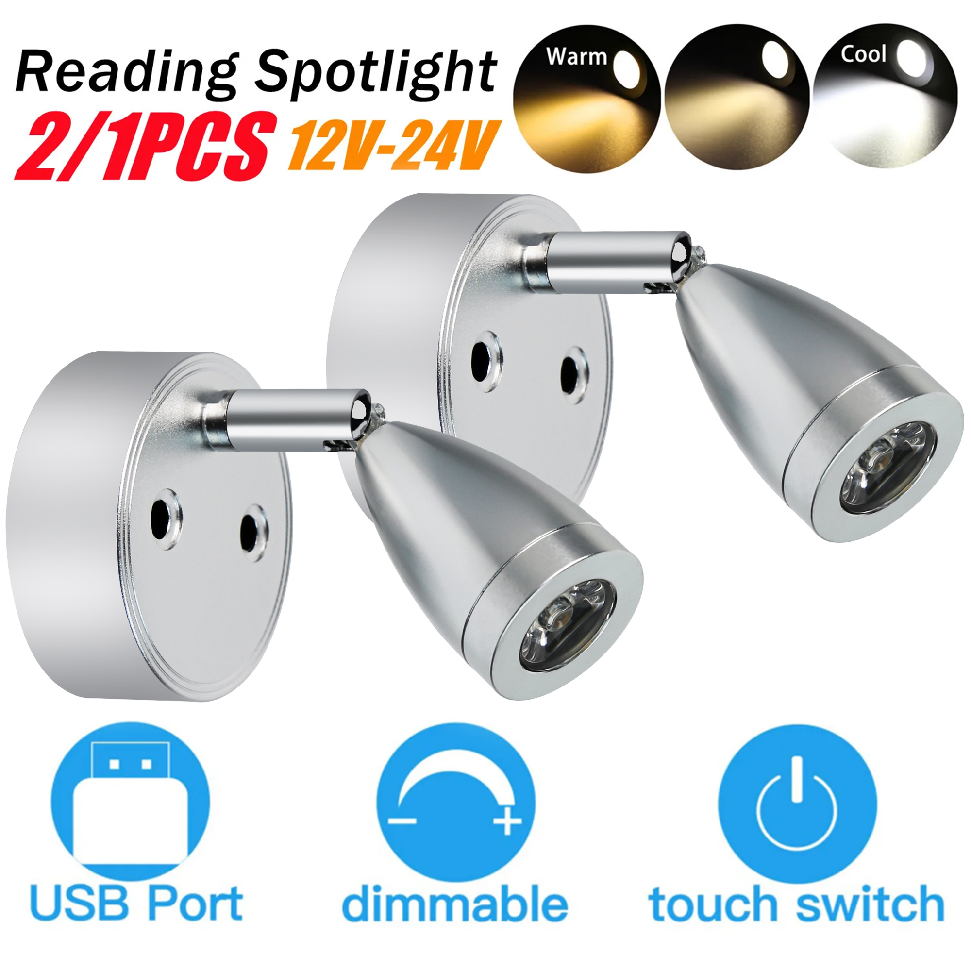 2/1PCS Silver/Black DC 12-24V  - Interior Photography Lighting recensie en prijs