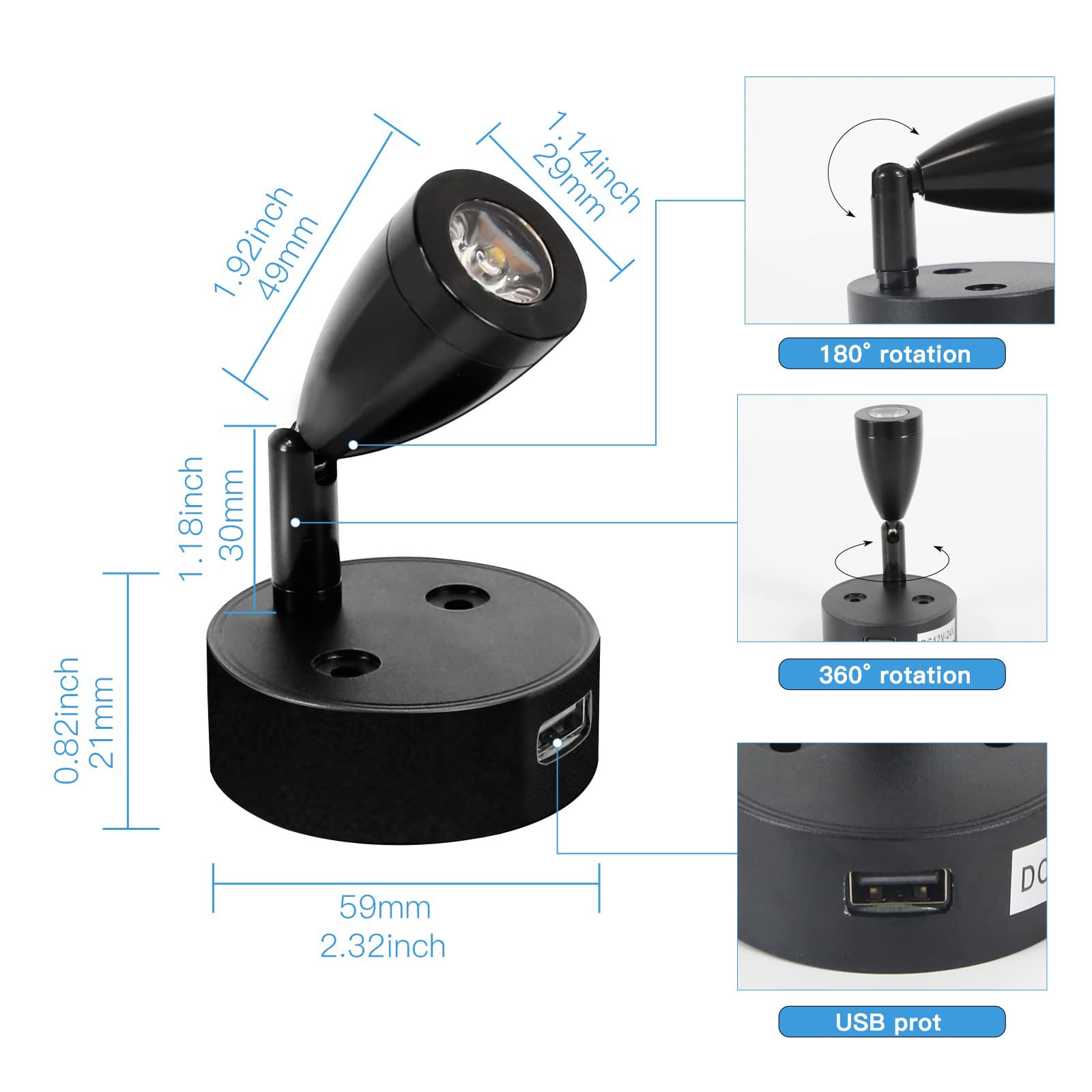 2/1PCS Silver/Black DC 12-24V  - Interior Photography Lighting recensie en prijs