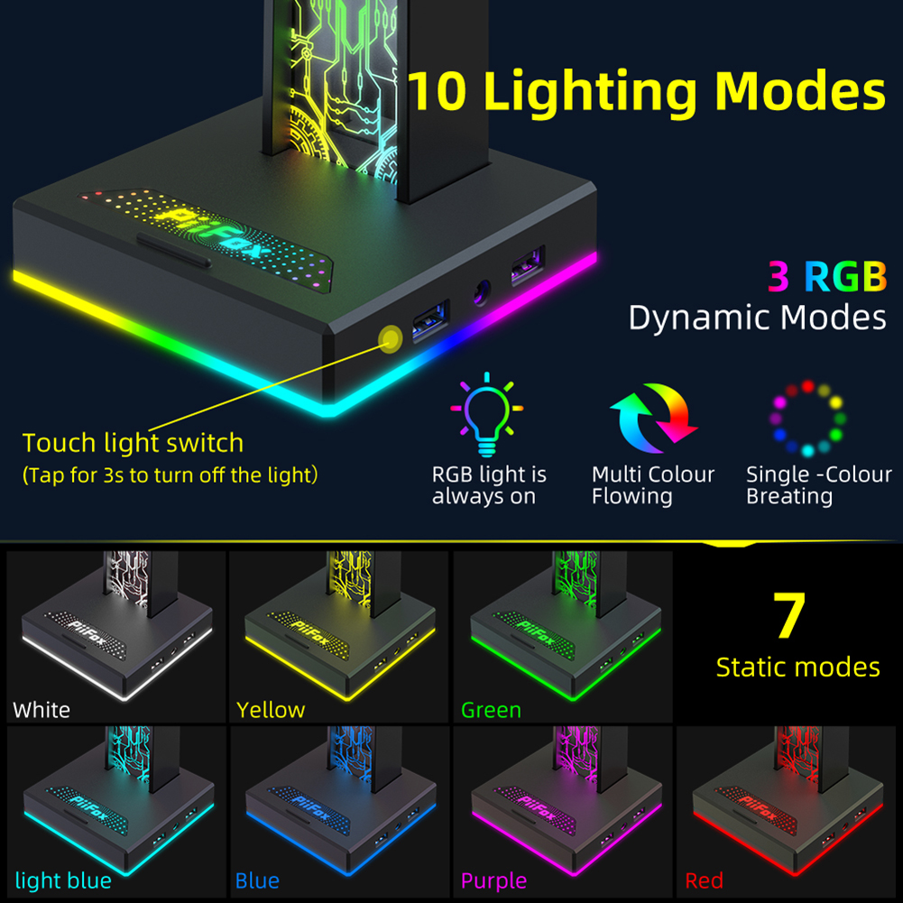 RGB Gaming Headphone Stand Dua - Photography Lighting Game recensie en prijs