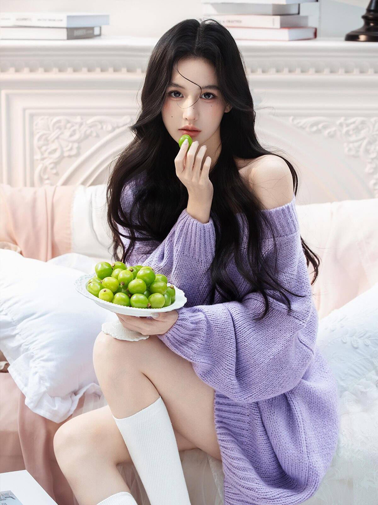 Autumn Winter Purple Sweater O - Photography Lighting Style recensie en prijs