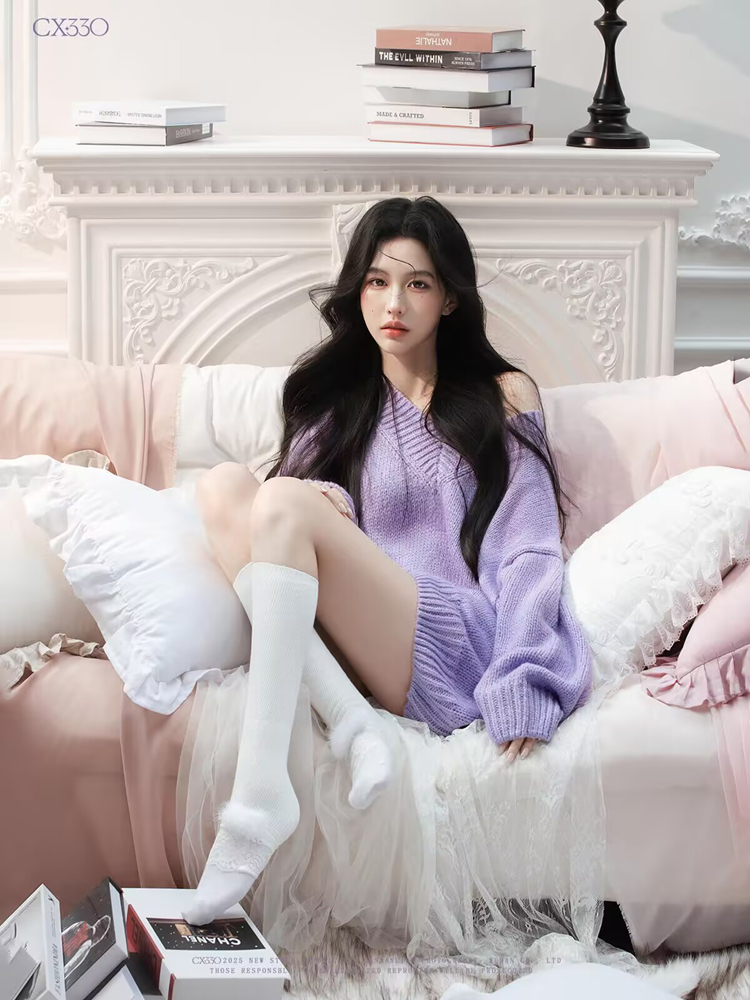 Autumn Winter Purple Sweater O - Photography Lighting Style recensie en prijs
